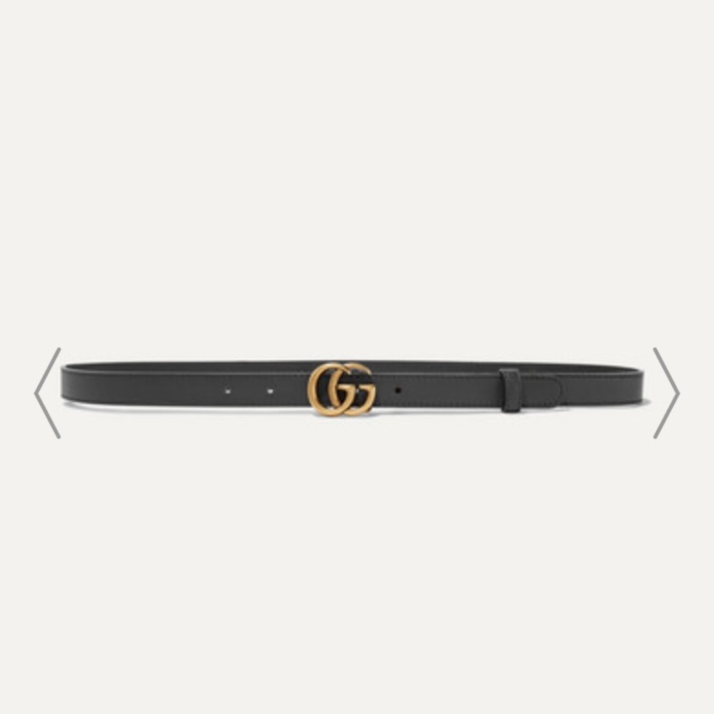 Gucci leather belt, calf leather and brass metal